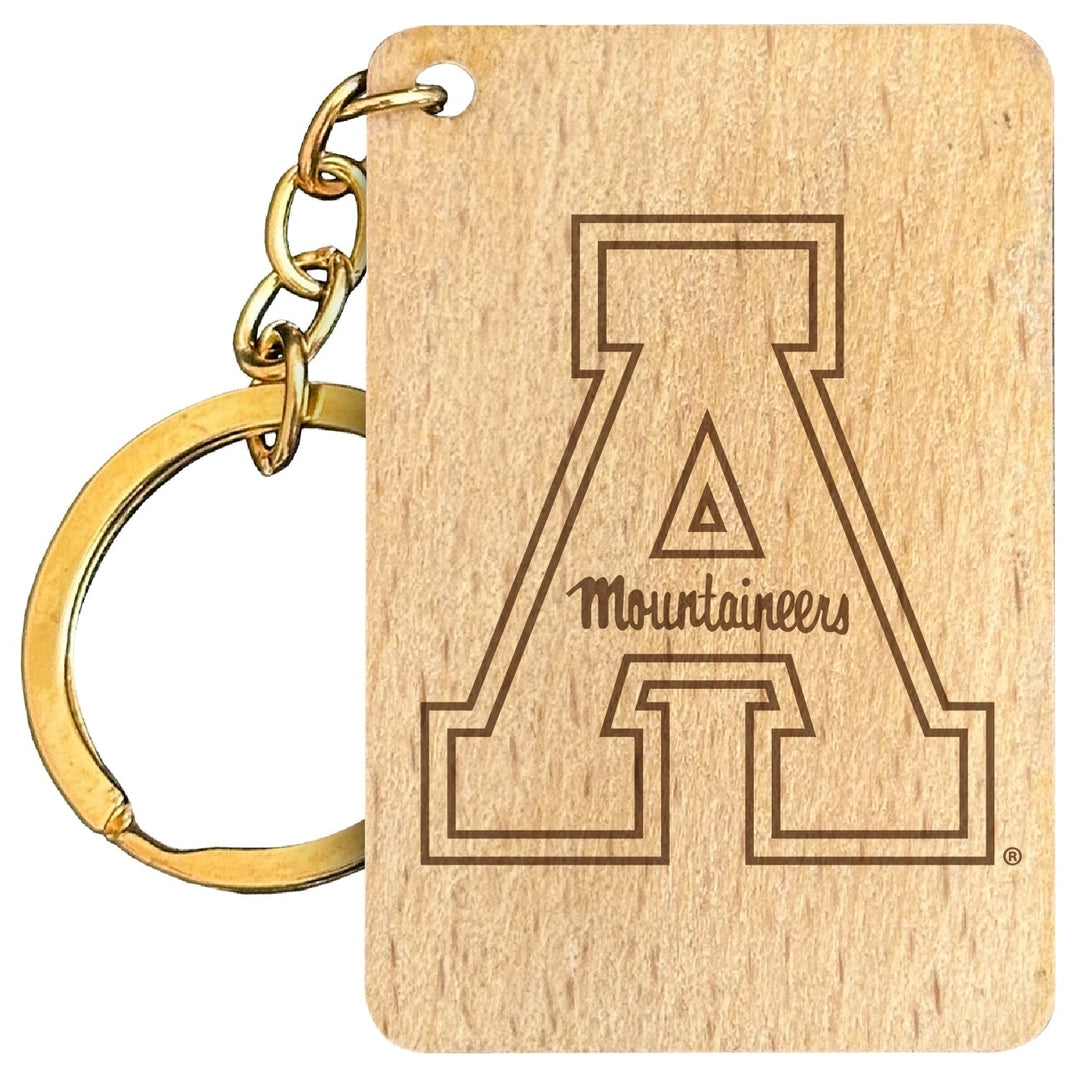 Appalachian State Engraved Flat Wood Keychain 1.5" x 2.5" Officially Licensed Collegiate Product Image 1