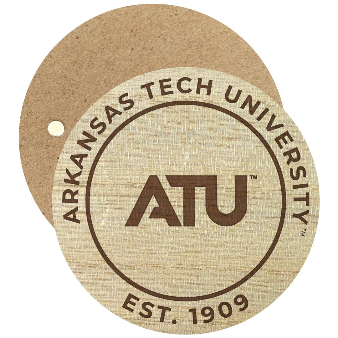 Arkansas Tech University Engraved Round Wooden 2.5" Fridge Magnet Officially Licensed Collegiate Product Image 1