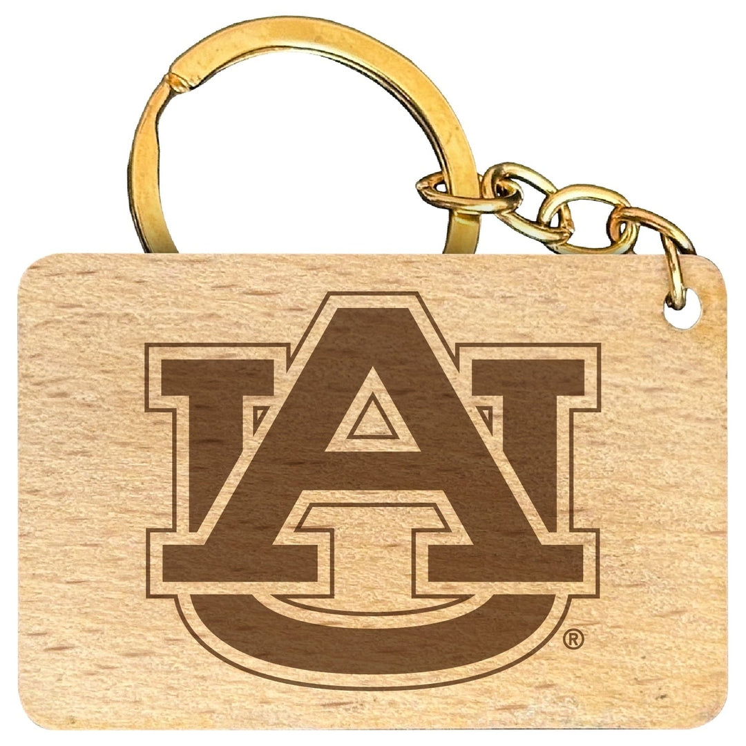 Auburn Tigers Engraved Flat Wood Keychain 1.5" x 2.5" Officially Licensed Collegiate Product Image 1