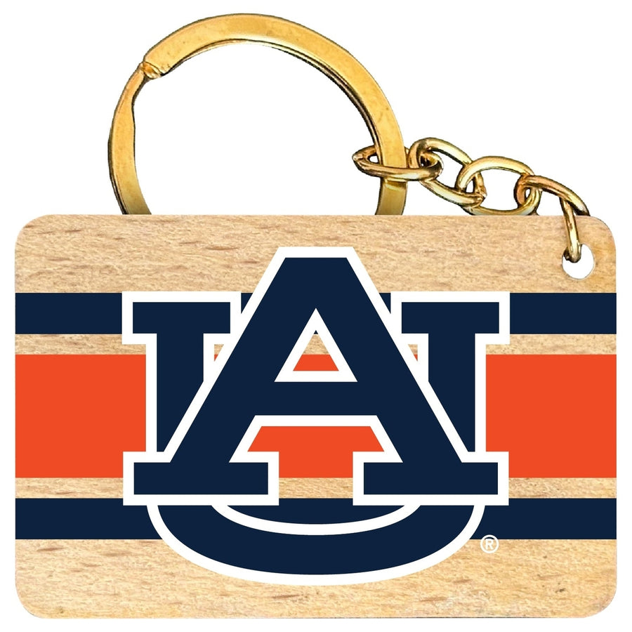 Auburn Tigers Flat Wood Keychain 1.5" x 2.5" Officially Licensed Collegiate Product Image 1