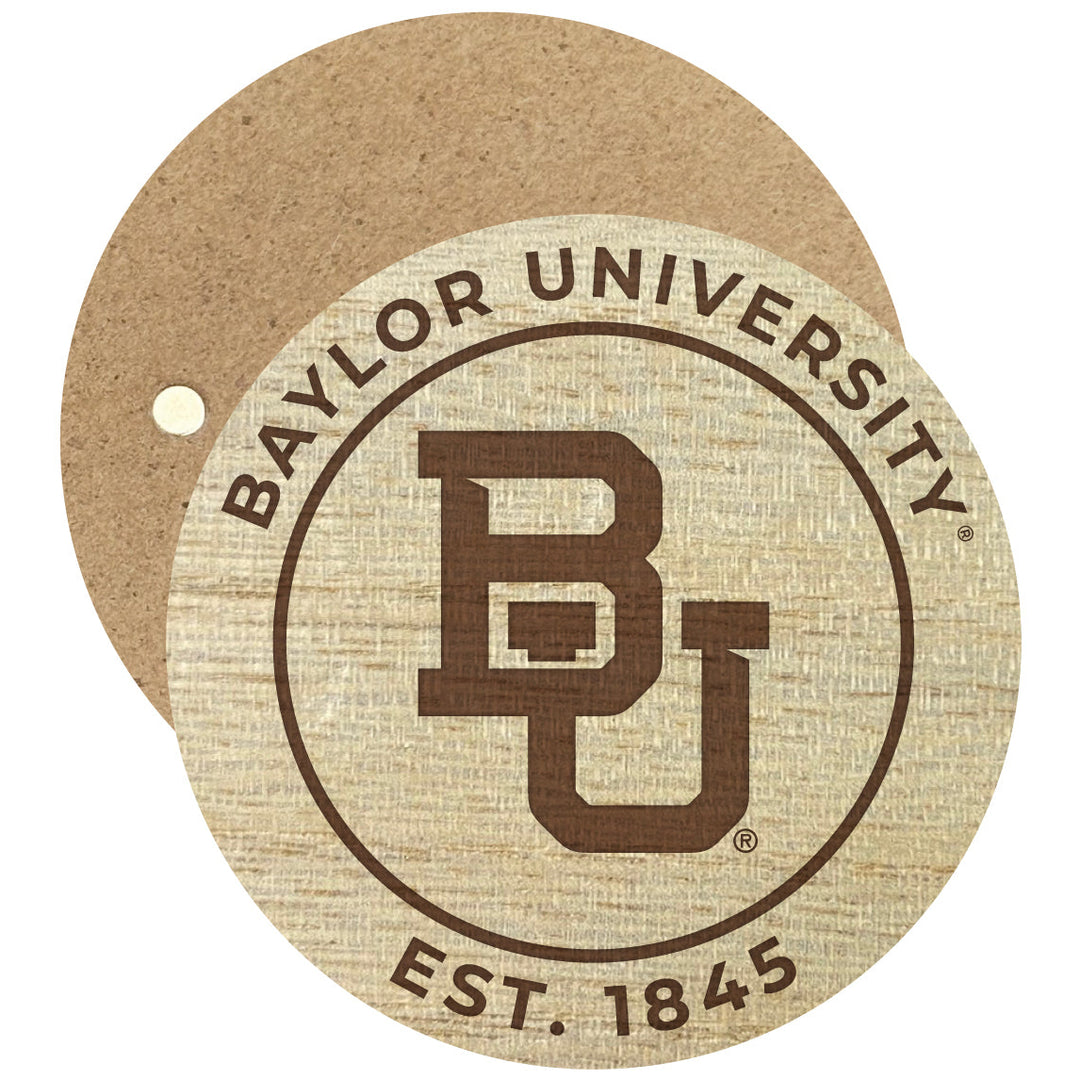 Baylor Bears Engraved Round Wooden 2.5" Fridge Magnet Officially Licensed Collegiate Product Image 1