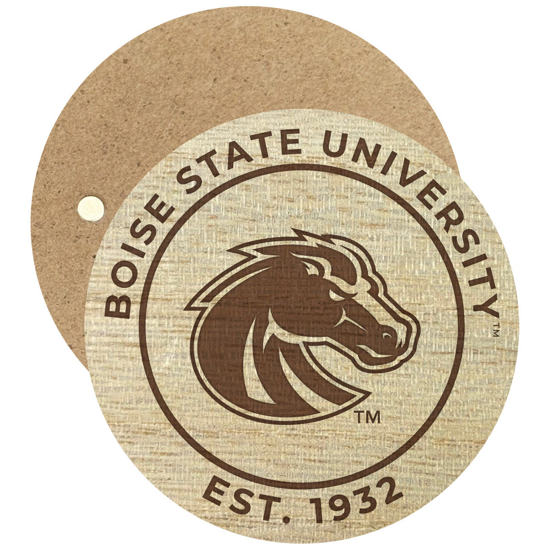 Boise State Broncos Engraved Round Wooden 2.5" Fridge Magnet Officially Licensed Collegiate Product Image 1