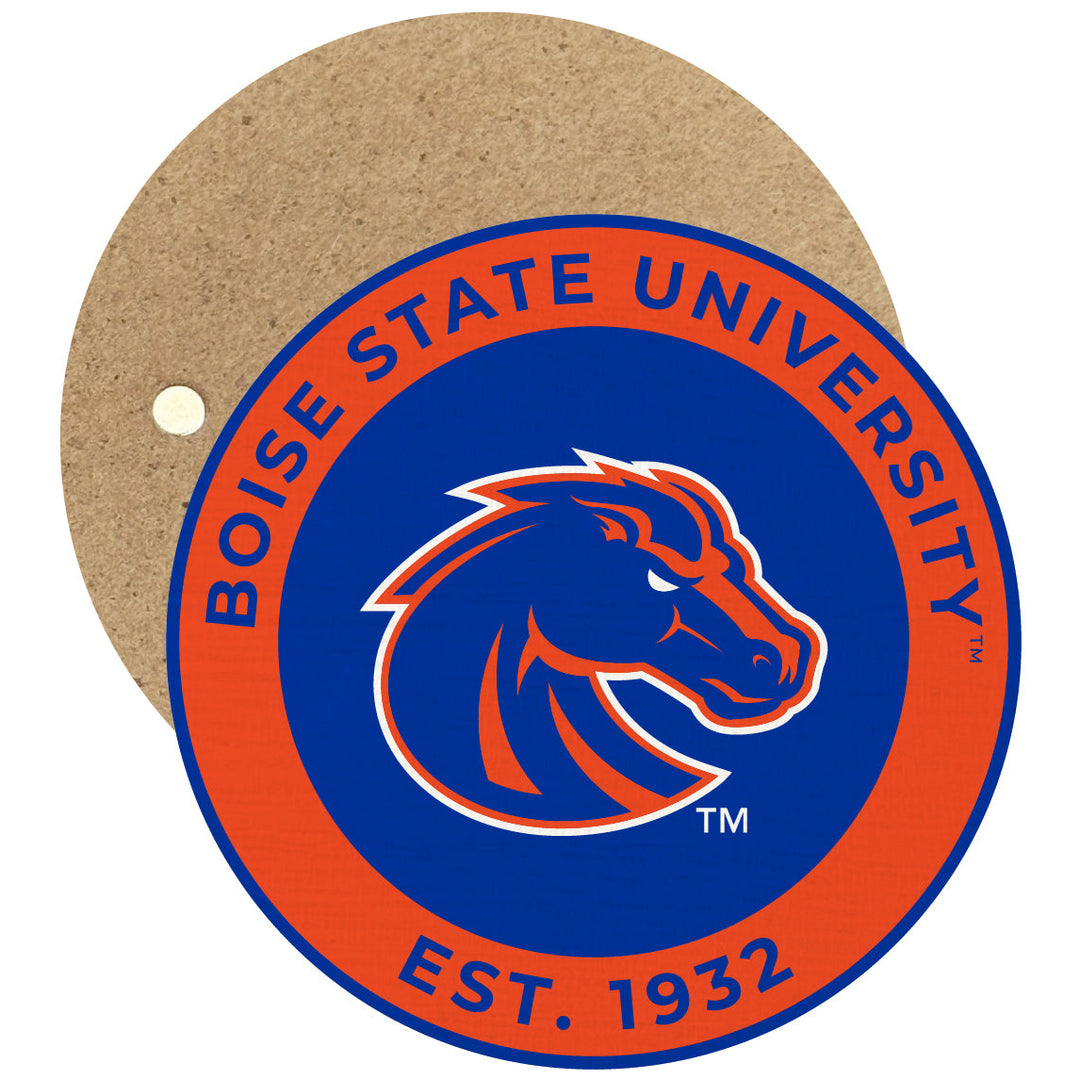 Boise State Broncos Round Wooden 2.5" Fridge Magnet Officially Licensed Collegiate Product Image 1