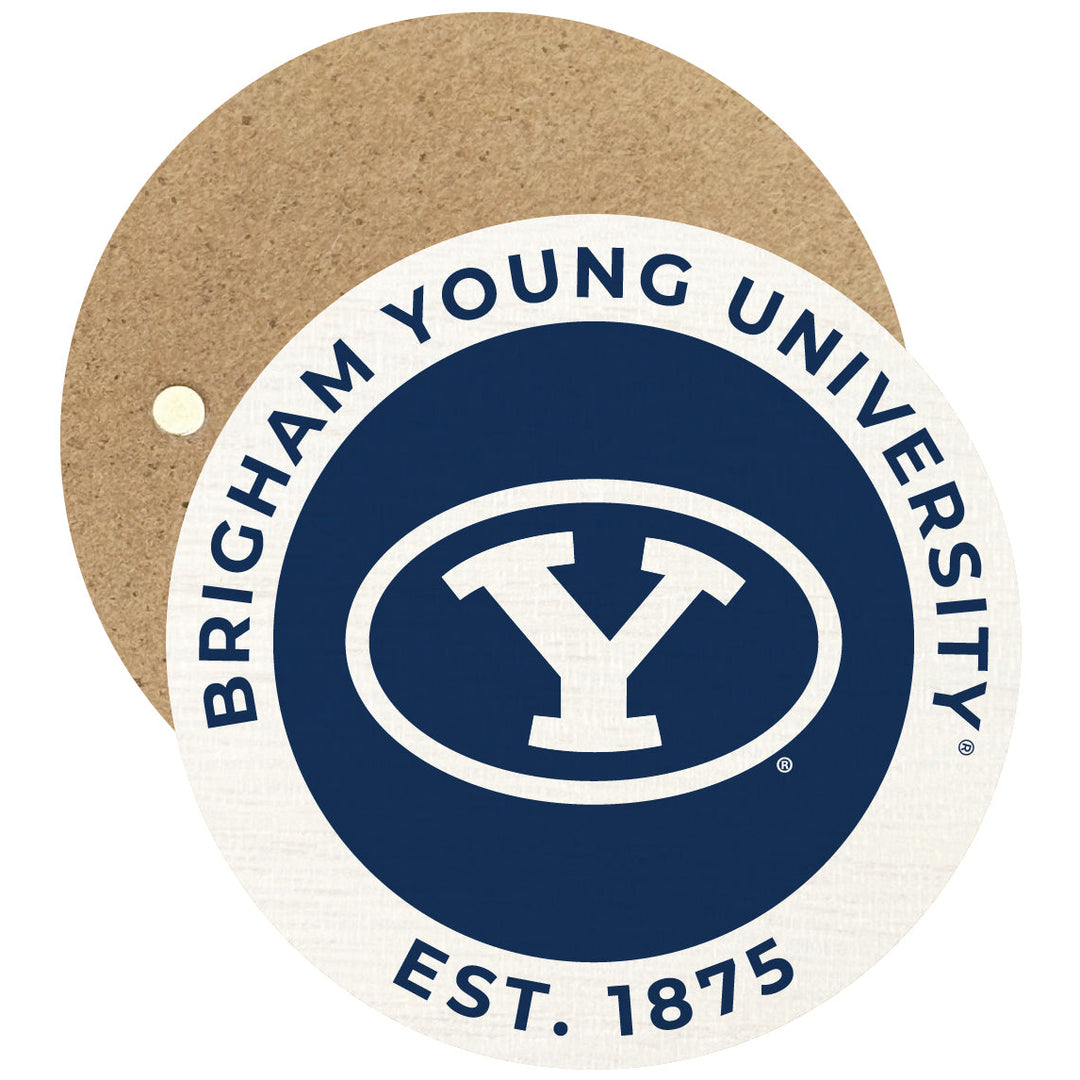 Brigham Young Cougars Round Wooden 2.5" Fridge Magnet Officially Licensed Collegiate Product Image 1