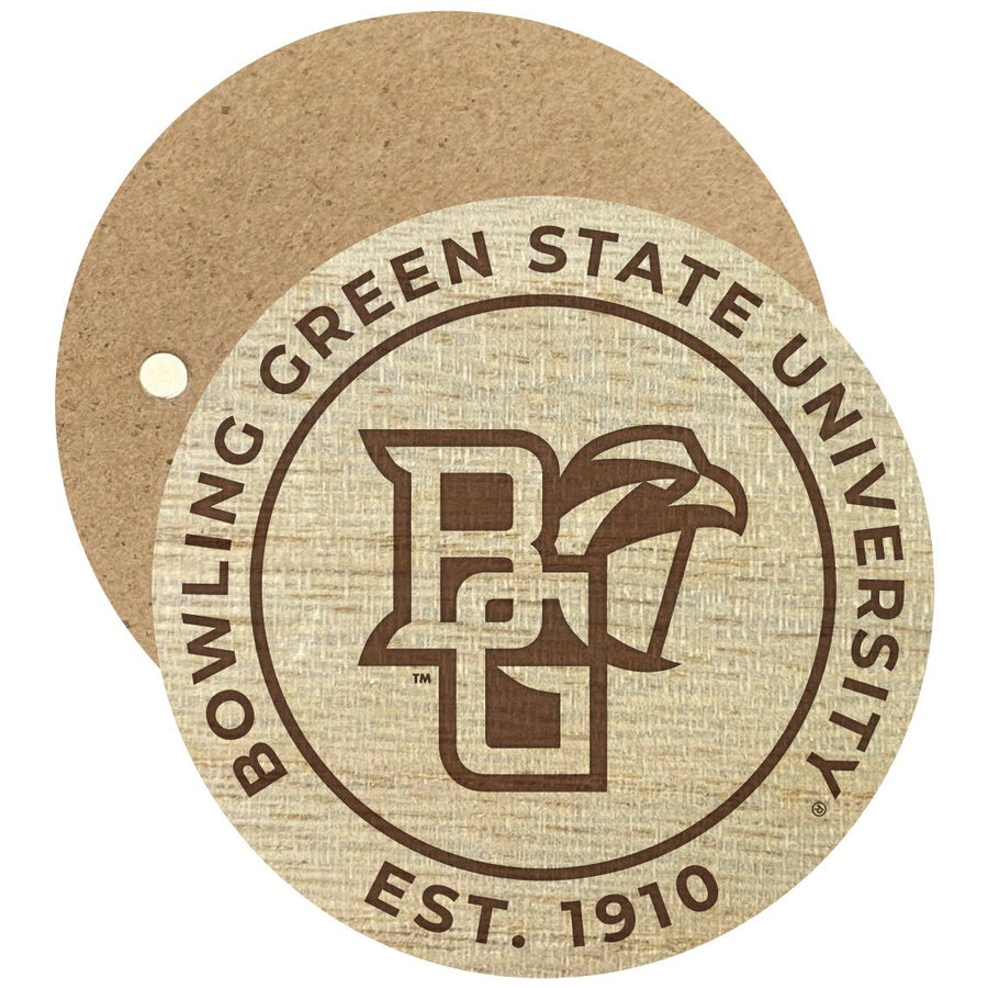 Bowling Green Falcons Engraved Round Wooden 2.5" Fridge Magnet Officially Licensed Collegiate Product Image 1