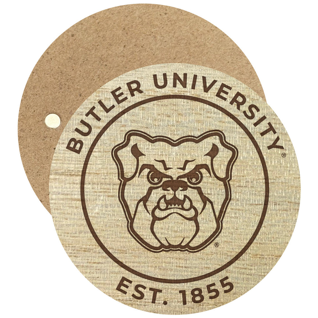 Butler Bulldogs Engraved Round Wooden 2.5" Fridge Magnet Officially Licensed Collegiate Product Image 1