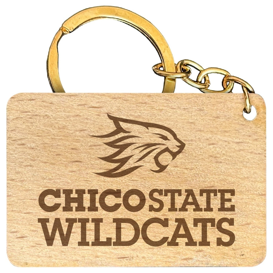 California State University Chico Engraved Flat Wood Keychain 1.5" x 2.5" Officially Licensed Collegiate Product Image 1