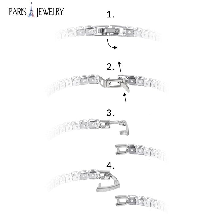 Paris Jewelry 14K White Gold Plated 4 Carat Created White Sapphire Tennis Bracelet Image 3