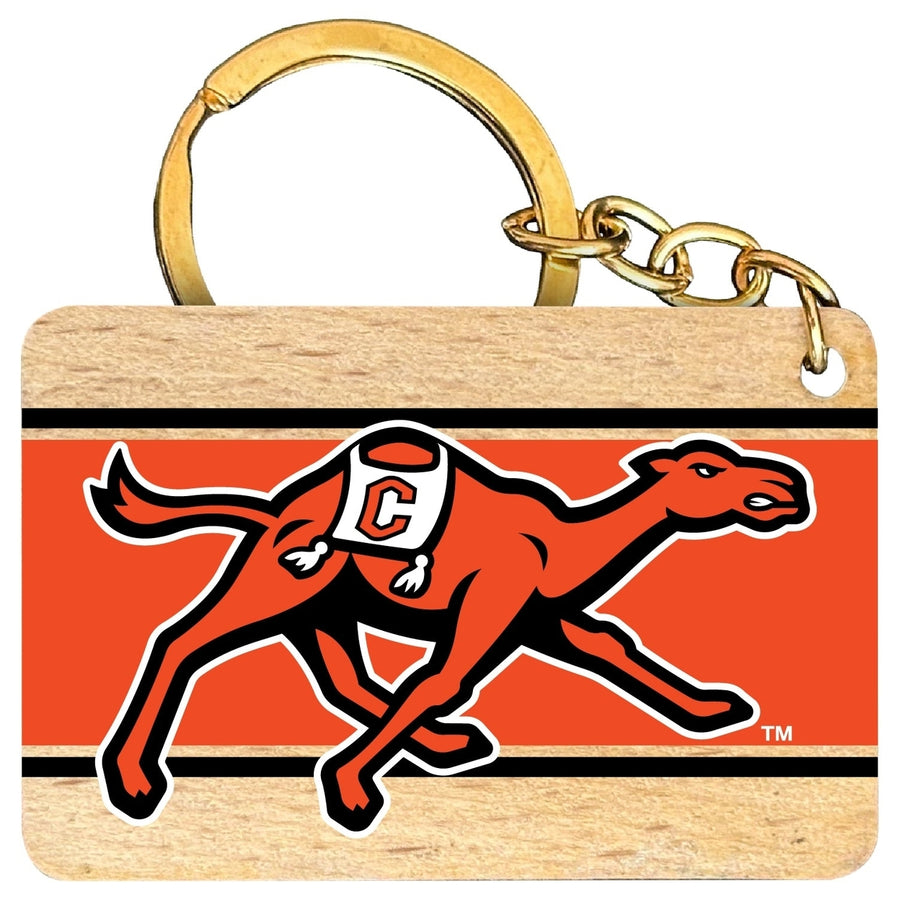 Campbell University Fighting Camels Flat Wood Keychain 1.5" x 2.5" Officially Licensed Collegiate Product Image 1