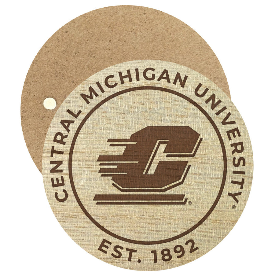 Central Michigan University Engraved Round Wooden 2.5" Fridge Magnet Officially Licensed Collegiate Product Image 1