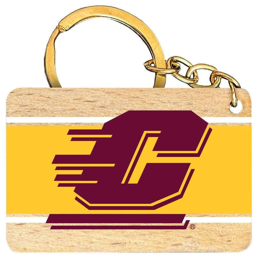 Central Michigan University Flat Wood Keychain 1.5" x 2.5" Officially Licensed Collegiate Product Image 1