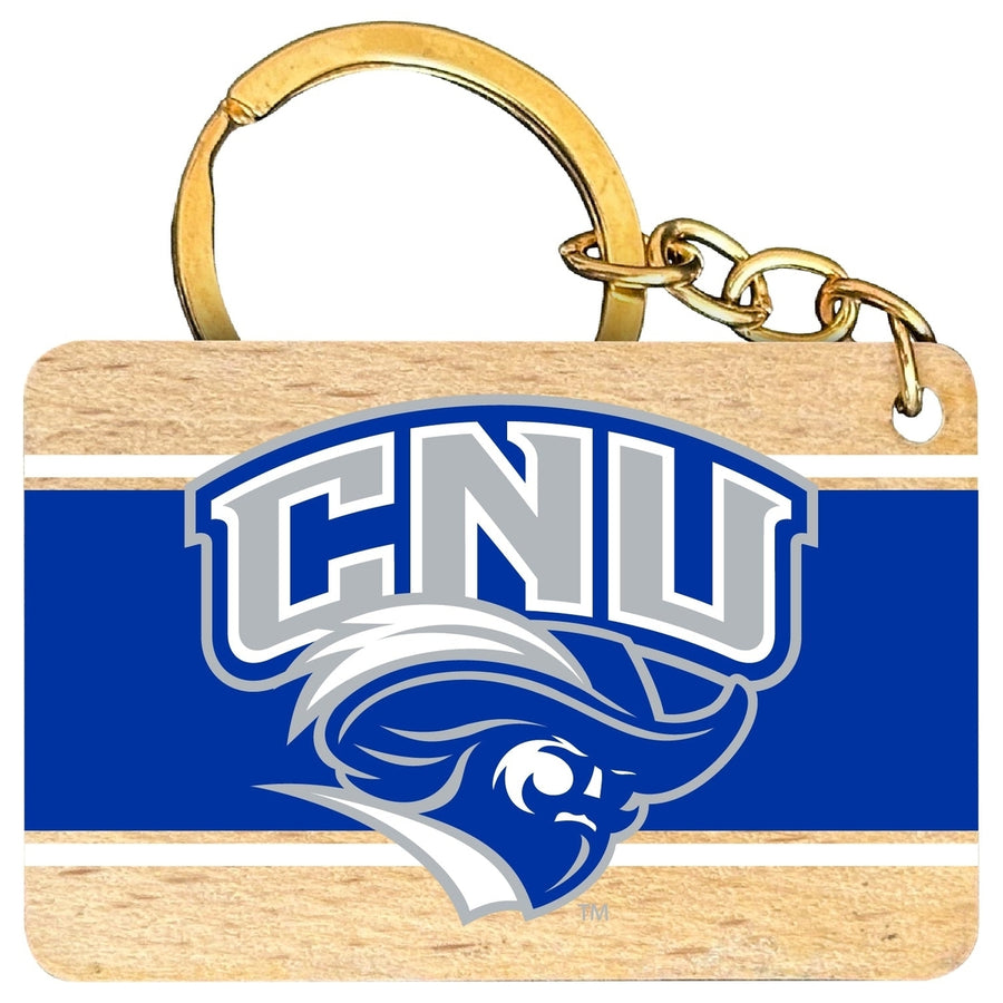 Christopher Newport Captains Flat Wood Keychain 1.5" x 2.5" Officially Licensed Collegiate Product Image 1