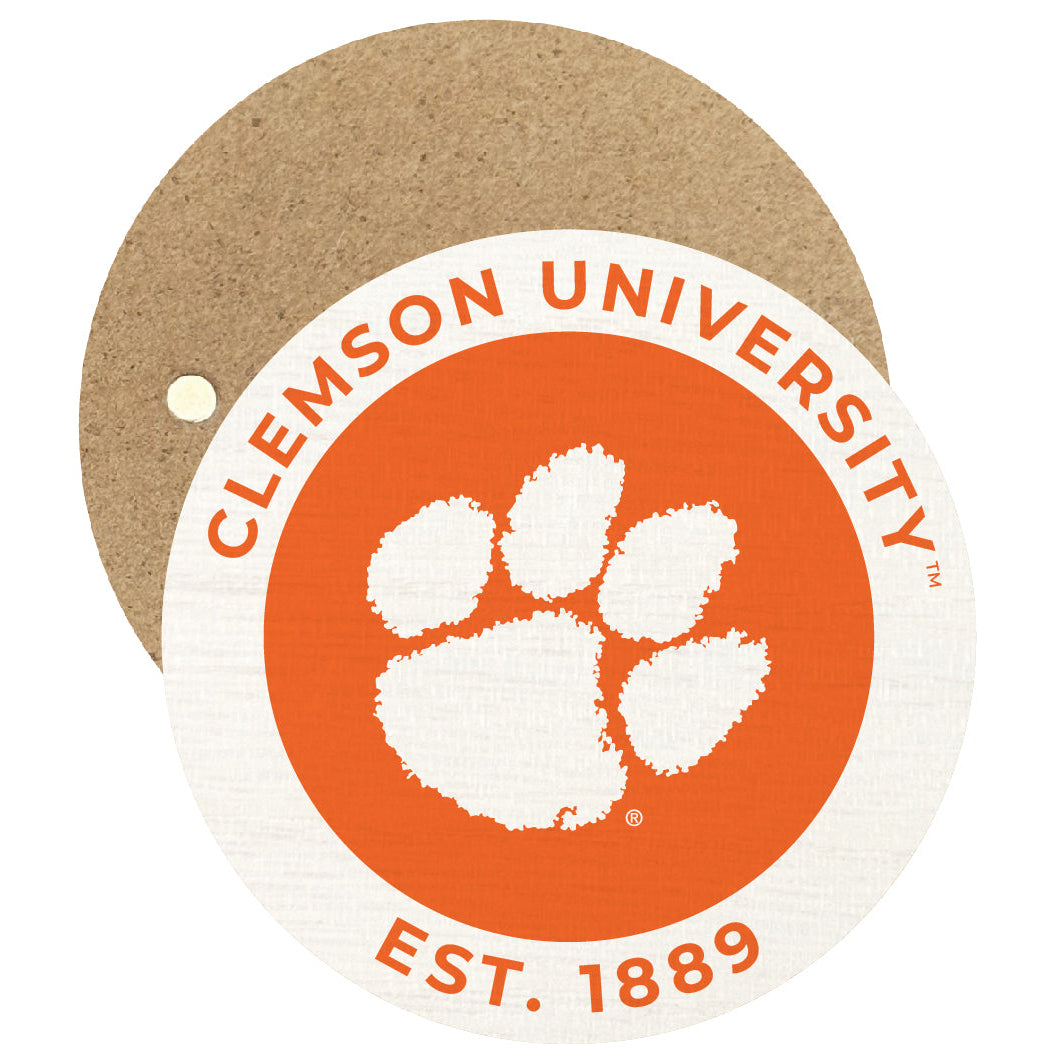 Clemson Tigers Round Wooden 2.5" Fridge Magnet Officially Licensed Collegiate Product Image 1