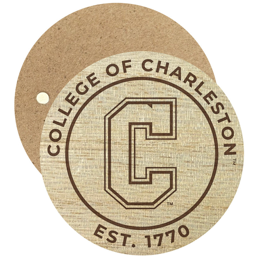 College of Charleston Engraved Round Wooden 2.5" Fridge Magnet Officially Licensed Collegiate Product Image 1