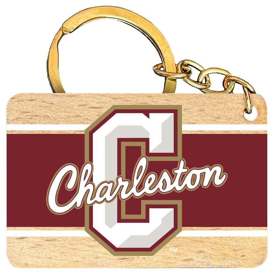 College of Charleston Flat Wood Keychain 1.5" x 2.5" Officially Licensed Collegiate Product Image 1