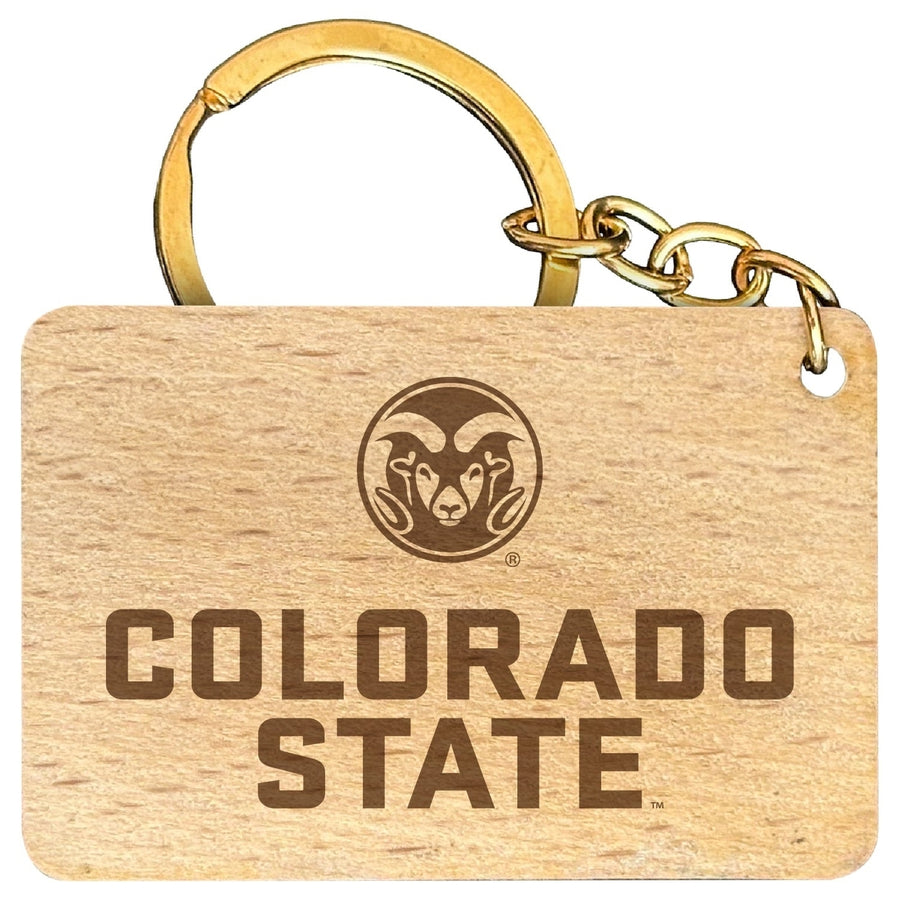 Colorado State Rams Engraved Flat Wood Keychain 1.5" x 2.5" Officially Licensed Collegiate Product Image 1