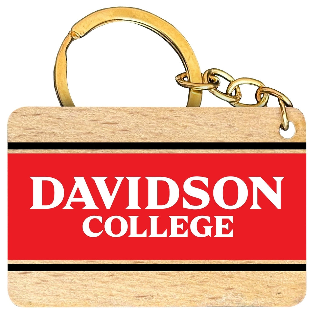 Davidson College Flat Wood Keychain 1.5" x 2.5" Officially Licensed Collegiate Product Image 1