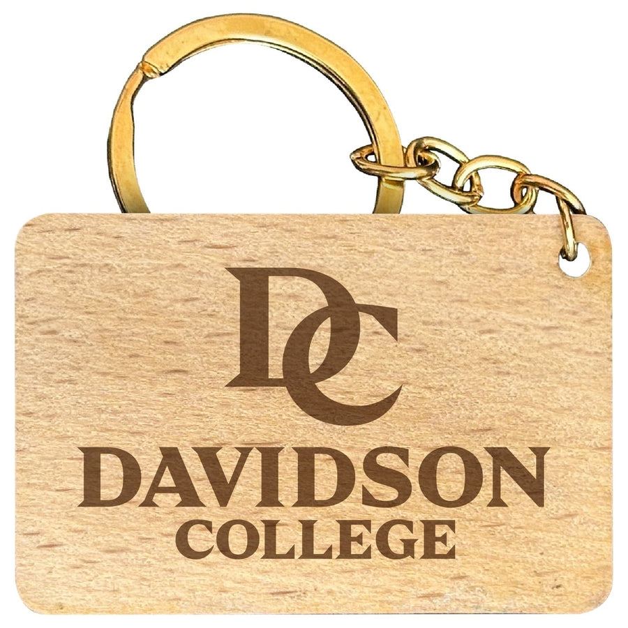 Davidson College Engraved Flat Wood Keychain 1.5" x 2.5" Officially Licensed Collegiate Product Image 1