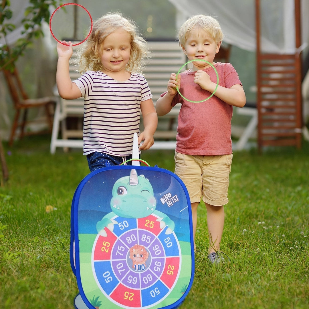 5 in 1 Bean Bag Toss Game Toy Corn Hole Game Beanbag Toss Game Dart Board Game Loop Toss Game Outdoor Activities Party Image 11