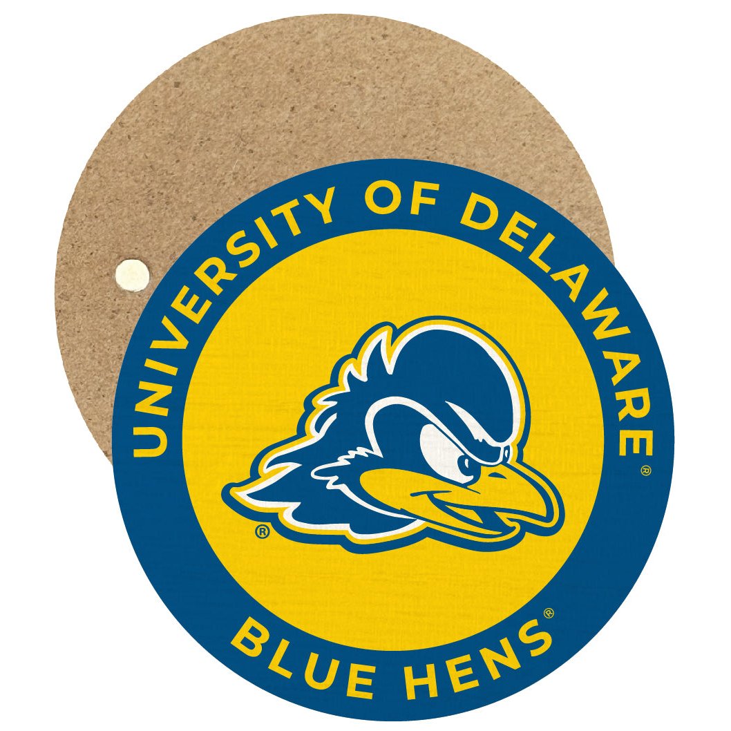 Delaware Blue Hens Round Wooden 2.5" Fridge Magnet Officially Licensed Collegiate Product Image 1