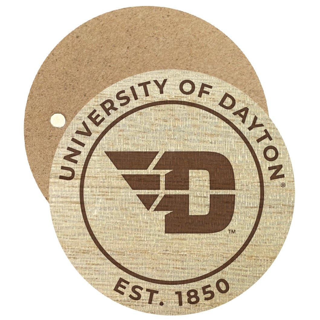 Dayton Flyers Engraved Round Wooden 2.5" Fridge Magnet Officially Licensed Collegiate Product Image 1