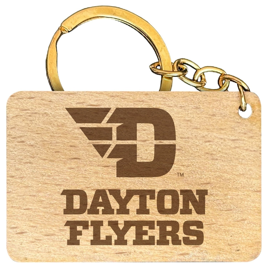 Dayton Flyers Engraved Flat Wood Keychain 1.5" x 2.5" Officially Licensed Collegiate Product Image 1