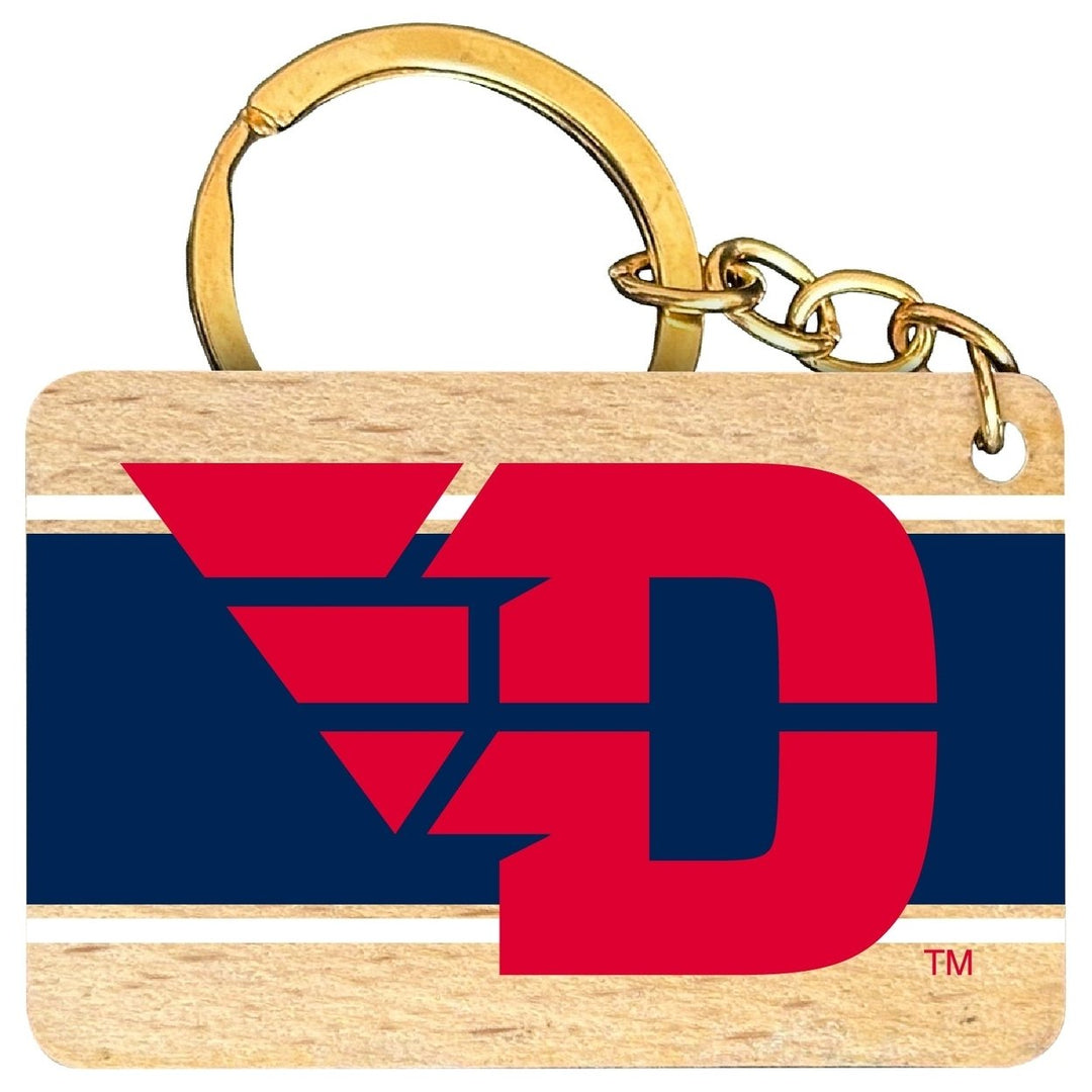 Dayton Flyers Flat Wood Keychain 1.5" x 2.5" Officially Licensed Collegiate Product Image 1