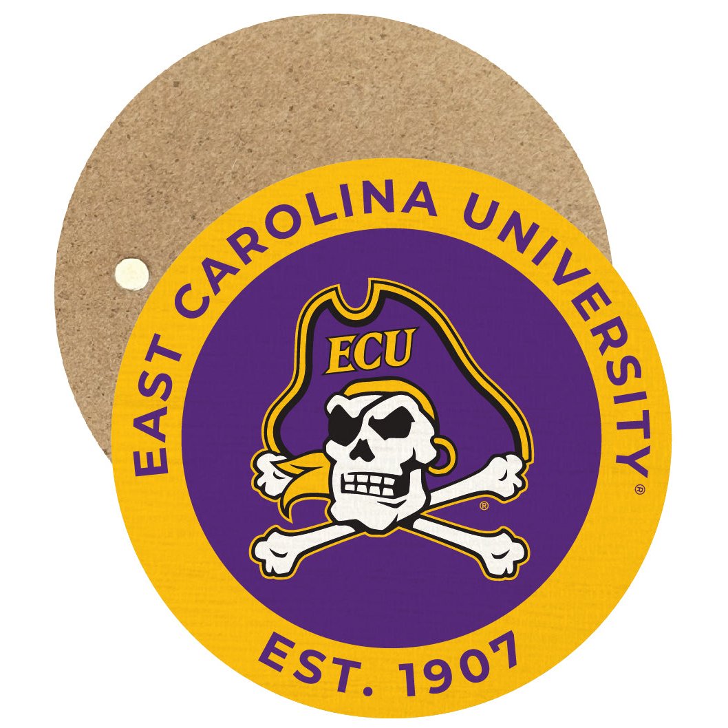 East Carolina Pirates Round Wooden 2.5" Fridge Magnet Officially Licensed Collegiate Product Image 1