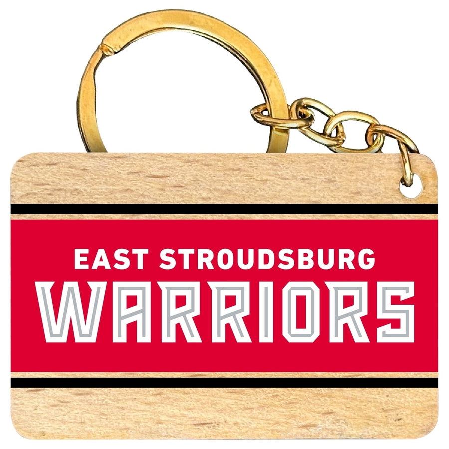 East Stroudsburg University Flat Wood Keychain 1.5" x 2.5" Officially Licensed Collegiate Product Image 1