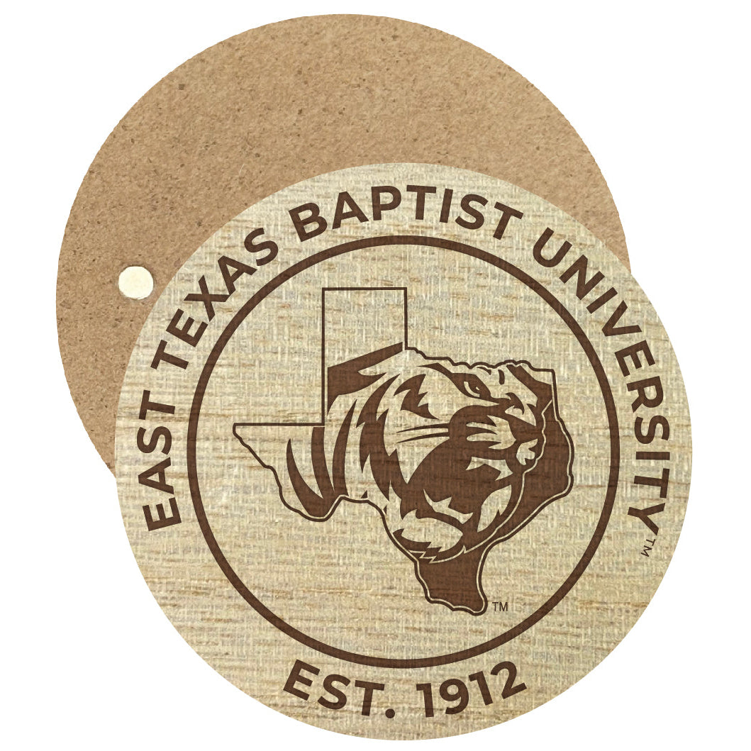 East Texas Baptist University Engraved Round Wooden 2.5" Fridge Magnet Officially Licensed Collegiate Product Image 1