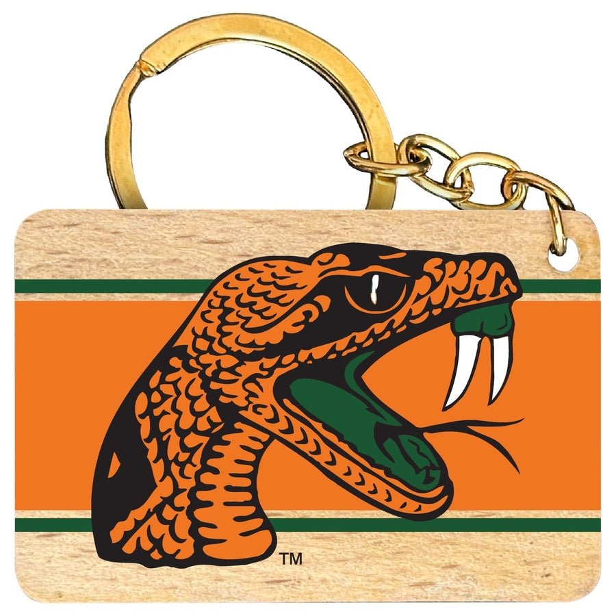 Florida AandM Rattlers Flat Wood Keychain 1.5" x 2.5" Officially Licensed Collegiate Product Image 1