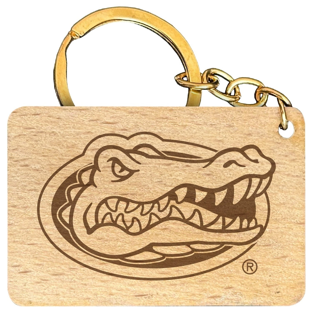 Florida Gators Engraved Flat Wood Keychain 1.5" x 2.5" Officially Licensed Collegiate Product Image 1