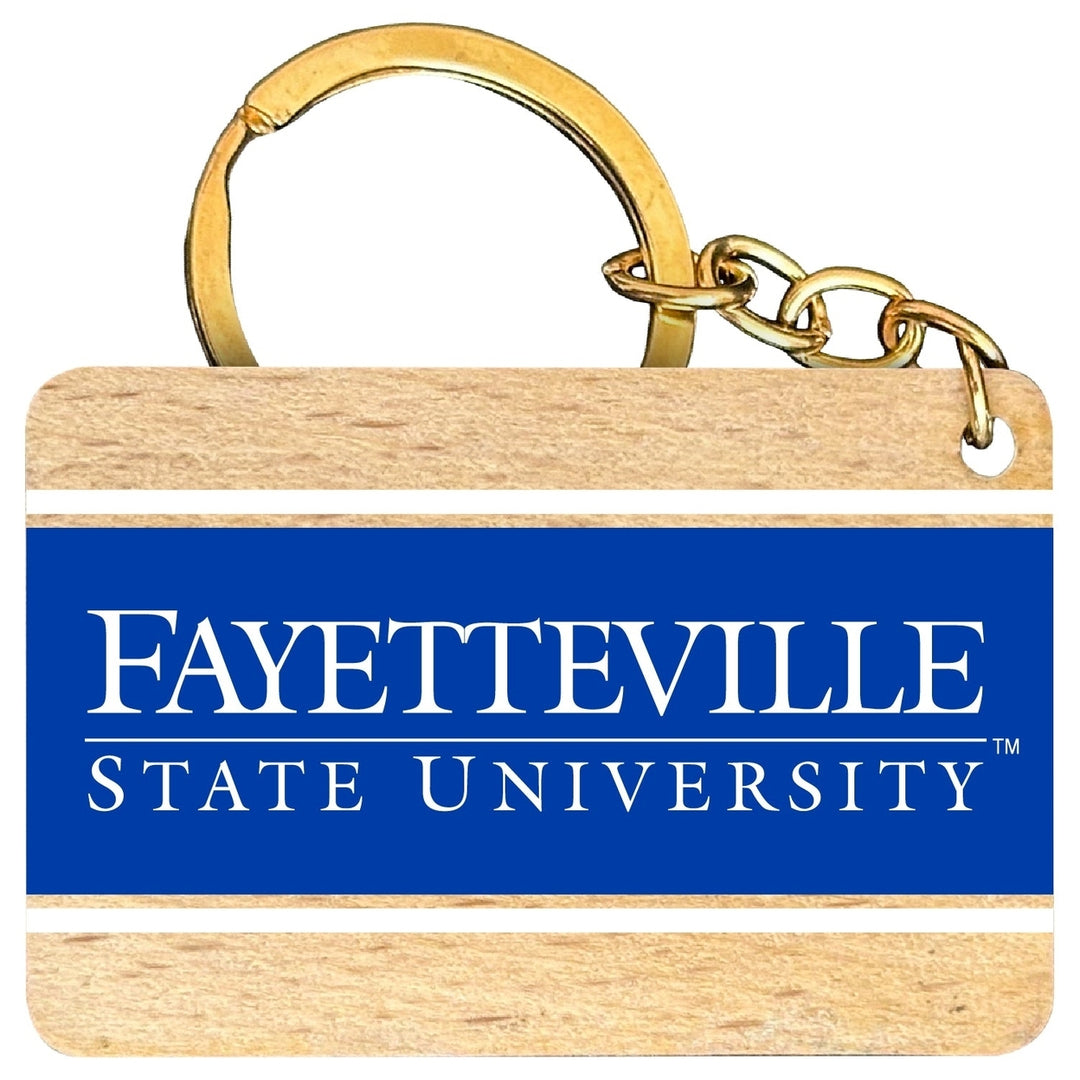 Fayetteville State University Flat Wood Keychain 1.5" x 2.5" Officially Licensed Collegiate Product Image 1