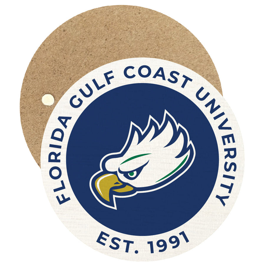 Florida Gulf Coast Eagles Round Wooden 2.5" Fridge Magnet Officially Licensed Collegiate Product Image 1