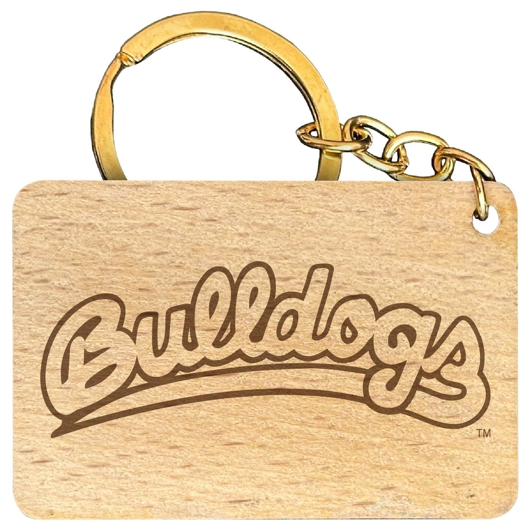 Fresno State Bulldogs Engraved Flat Wood Keychain 1.5" x 2.5" Officially Licensed Collegiate Product Image 1