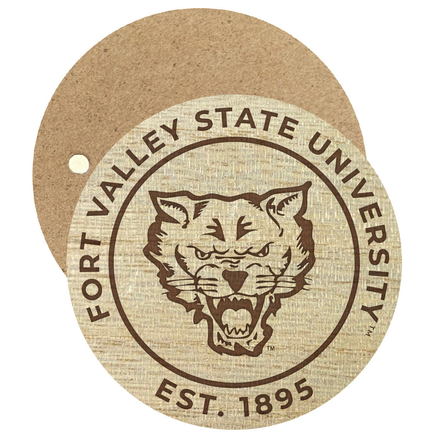 Fort Valley State University Engraved Round Wooden 2.5" Fridge Magnet Officially Licensed Collegiate Product Image 1