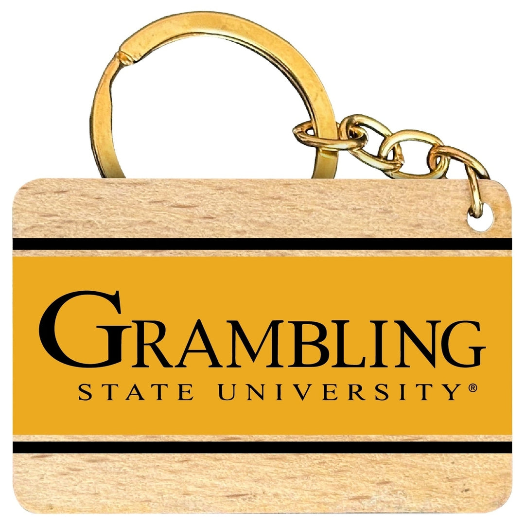 Grambling State Tigers Flat Wood Keychain 1.5" x 2.5" Officially Licensed Collegiate Product Image 1