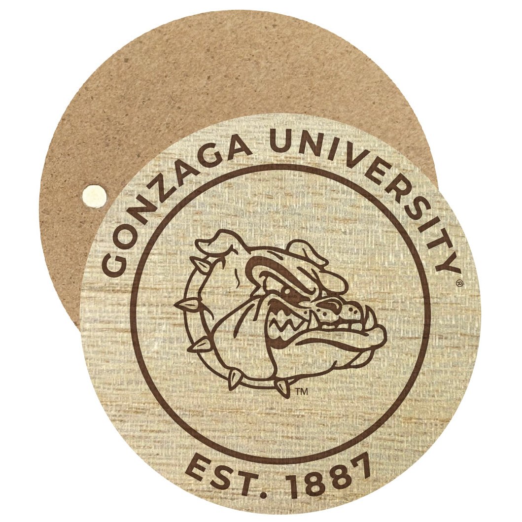 Gonzaga Bulldogs Engraved Round Wooden 2.5" Fridge Magnet Officially Licensed Collegiate Product Image 1