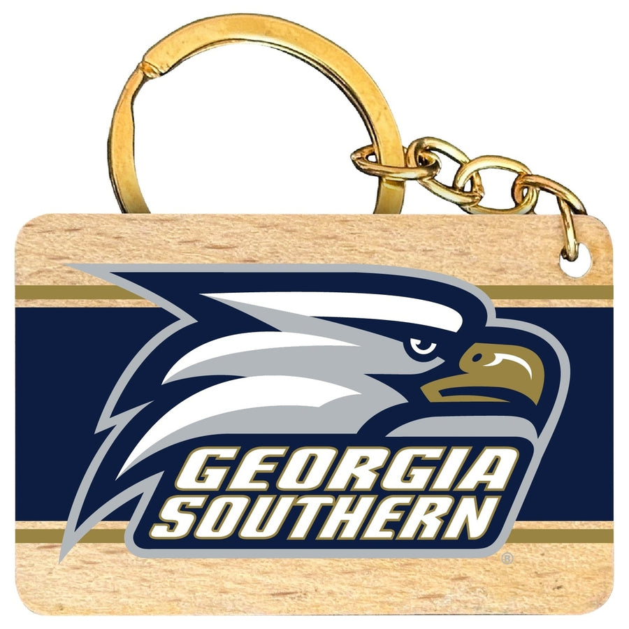 Georgia Southern Eagles Flat Wood Keychain 1.5" x 2.5" Officially Licensed Collegiate Product Image 1