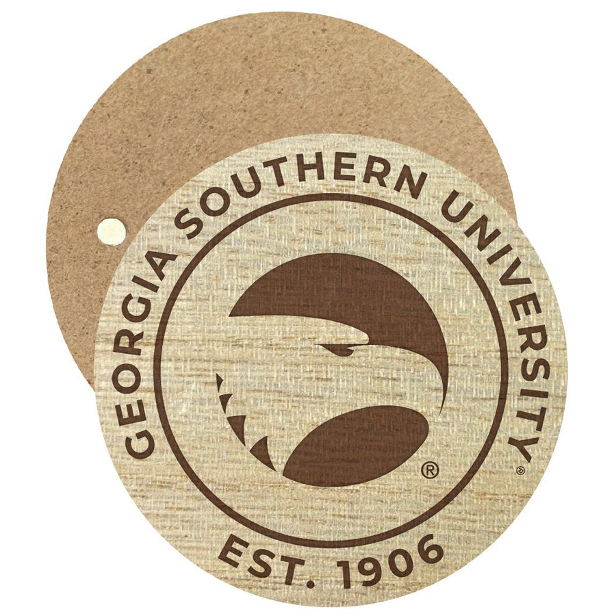 Georgia Southern Eagles Engraved Round Wooden 2.5" Fridge Magnet Officially Licensed Collegiate Product Image 1