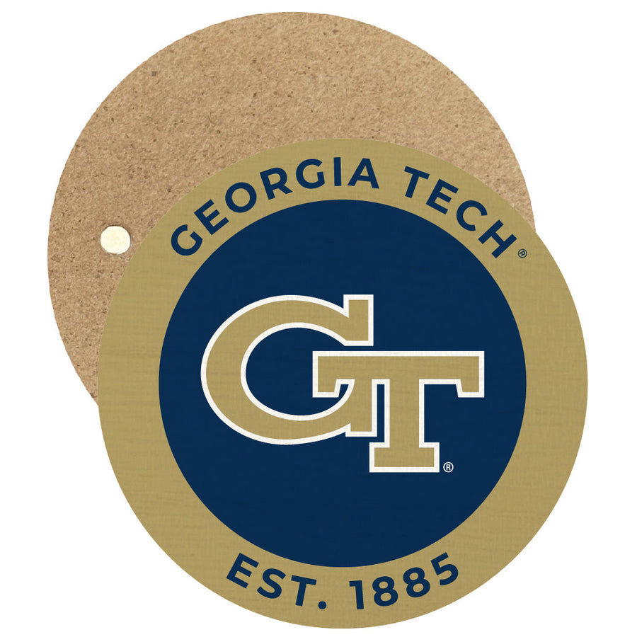 Georgia Tech Yellow Jackets Round Wooden 2.5" Fridge Magnet Officially Licensed Collegiate Product Image 1