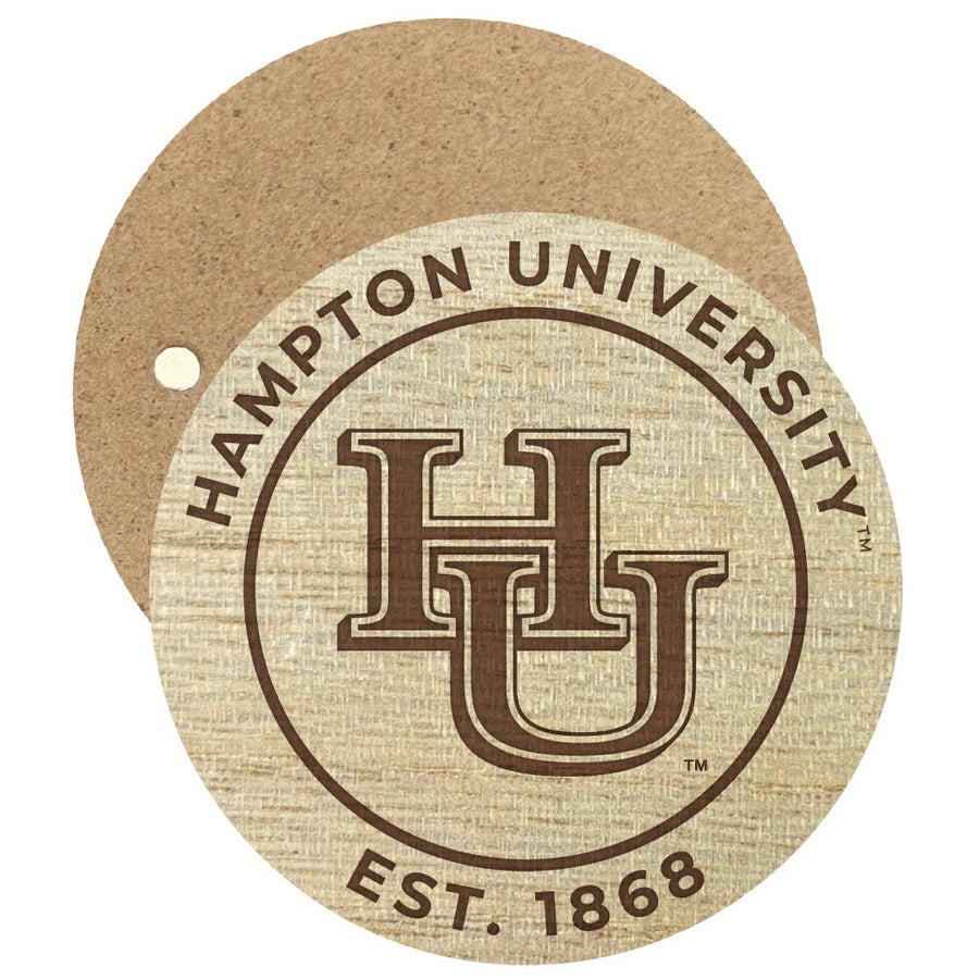 Hampton University Engraved Round Wooden 2.5" Fridge Magnet Officially Licensed Collegiate Product Image 1