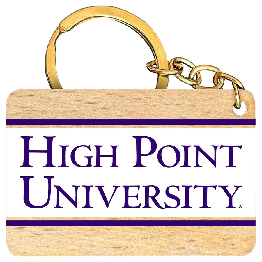 High Point University Flat Wood Keychain 1.5" x 2.5" Officially Licensed Collegiate Product Image 1