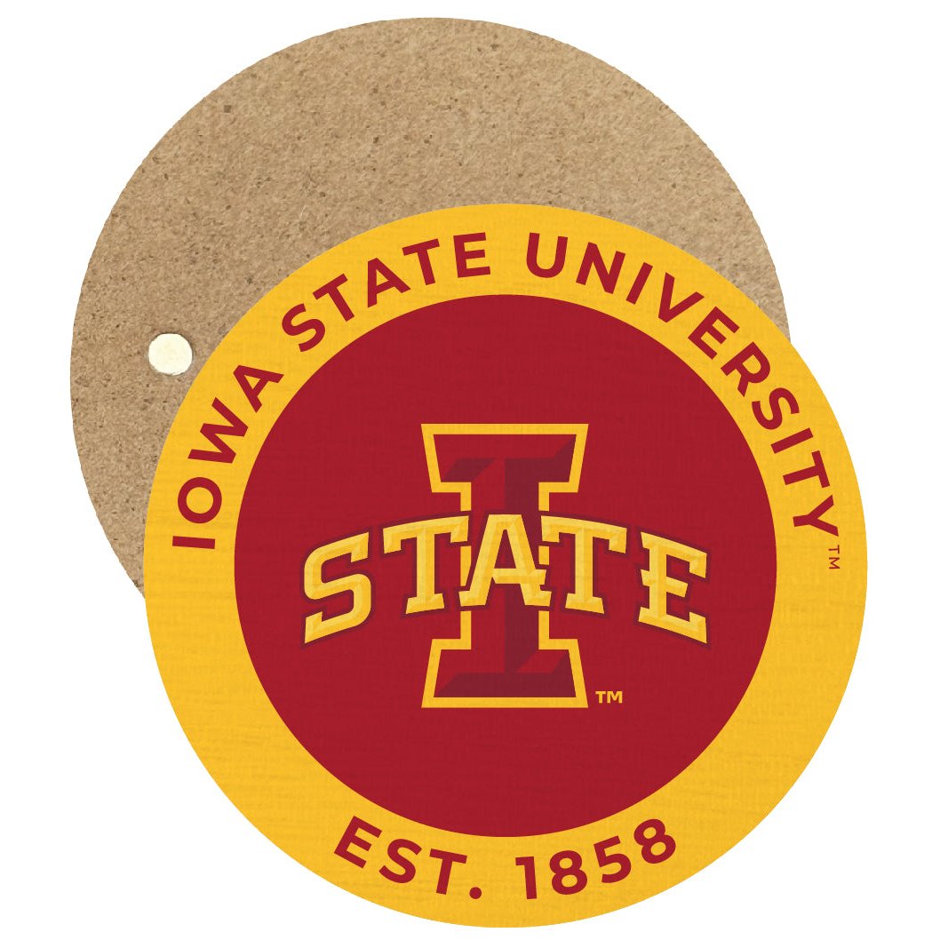 Iowa State Cyclones Round Wooden 2.5" Fridge Magnet Officially Licensed Collegiate Product Image 1