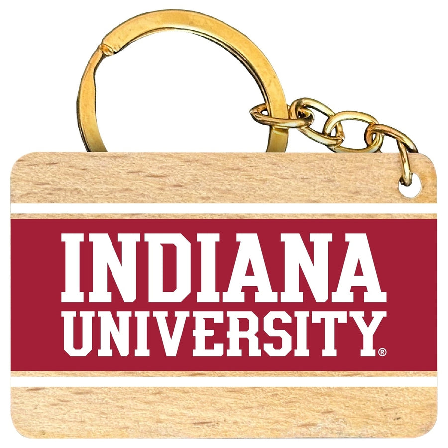 Indiana Hoosiers Flat Wood Keychain 1.5" x 2.5" Officially Licensed Collegiate Product Image 1