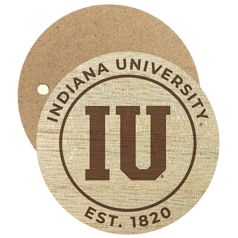 Indiana Hoosiers Engraved Round Wooden 2.5" Fridge Magnet Officially Licensed Collegiate Product Image 1