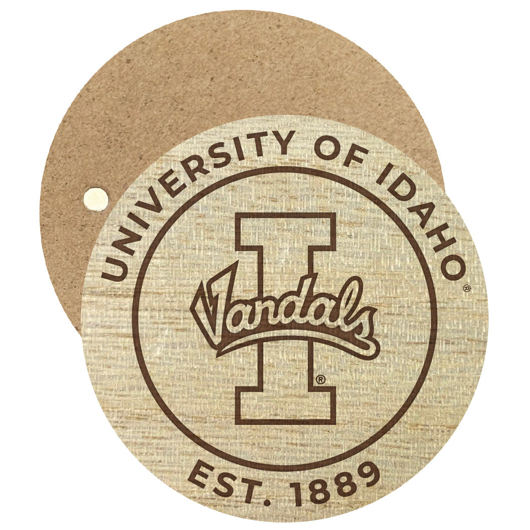 Idaho Vandals Engraved Round Wooden 2.5" Fridge Magnet Officially Licensed Collegiate Product Image 1