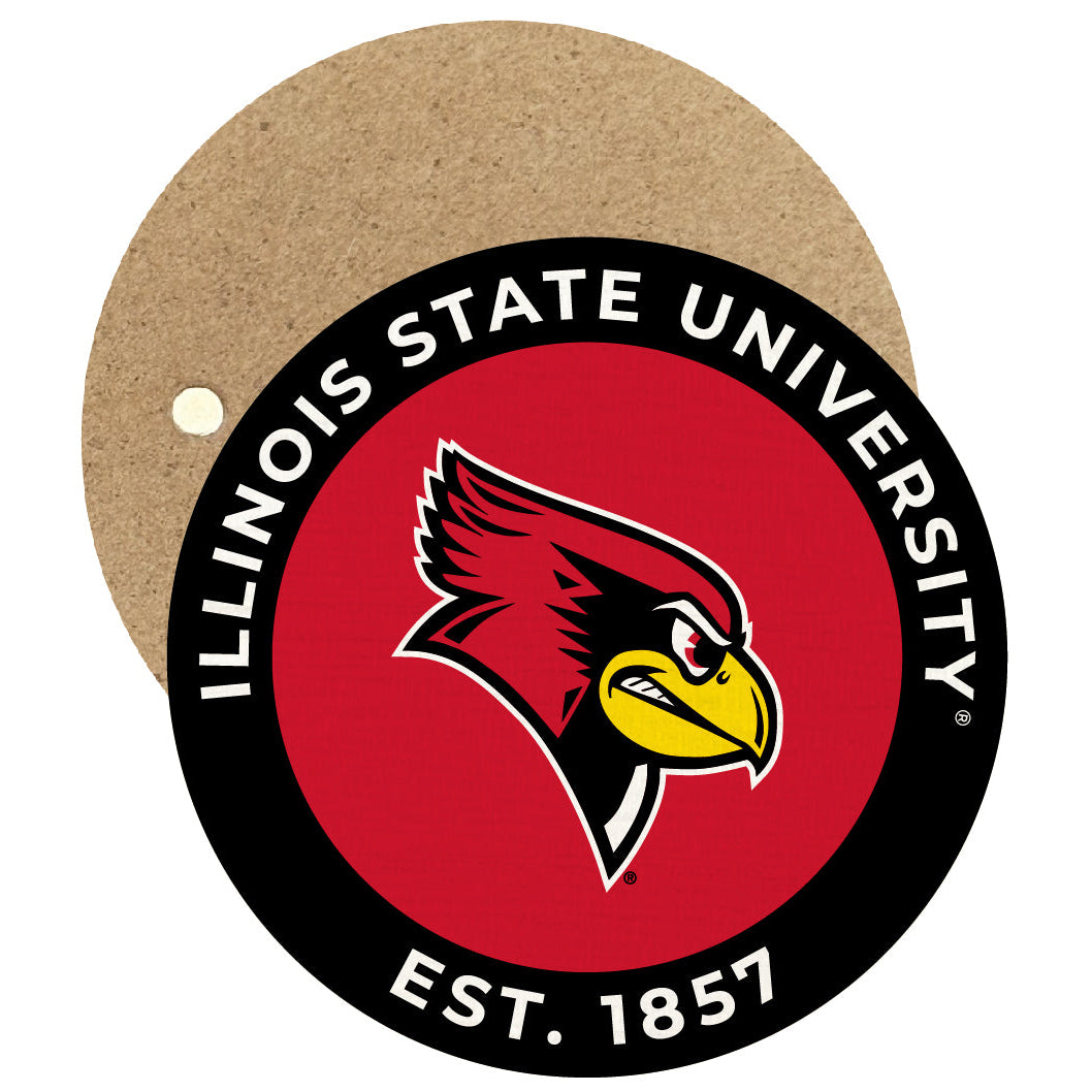 Illinois State Redbirds Round Wooden 2.5" Fridge Magnet Officially Licensed Collegiate Product Image 1