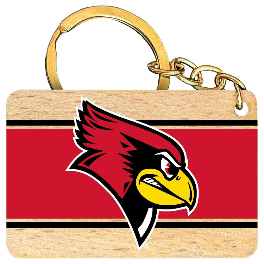 Illinois State Redbirds Flat Wood Keychain 1.5" x 2.5" Officially Licensed Collegiate Product Image 1