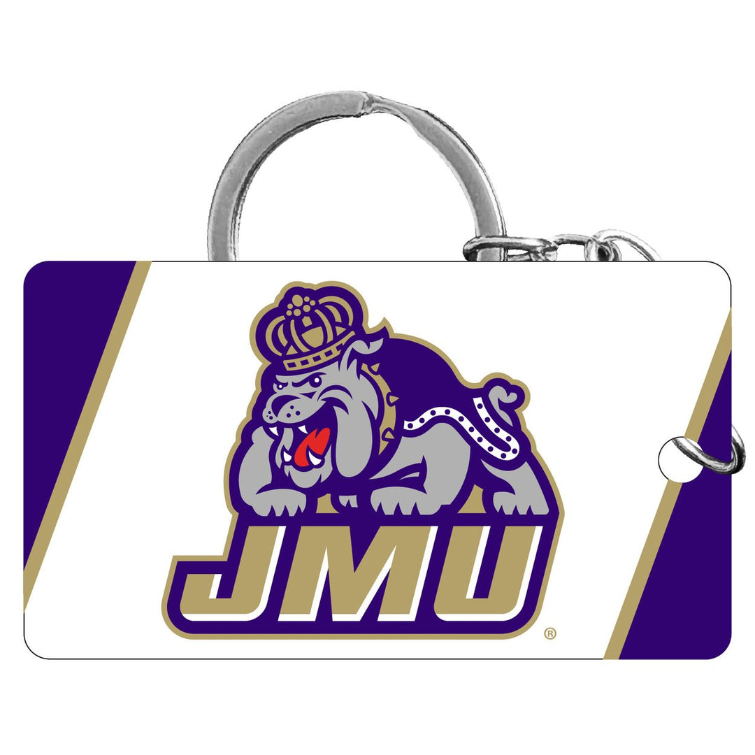 James Madison Dukes Acrylic Keychain 1.5" x 2.75" Officially Licensed Collegiate Product Image 1